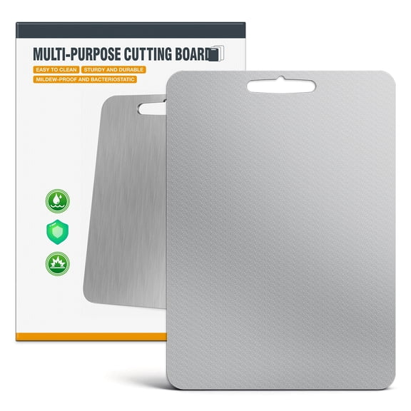 YEERSWAG® Cutting Board Double Sided 304 Stainless Steel, Metal Chopping Board with Honeycomb Surface Non Toxic Dishwasher Safe for Kitchen Food Prep, Meat Vegetables Fruits & Bread, 15.35"x11.02"