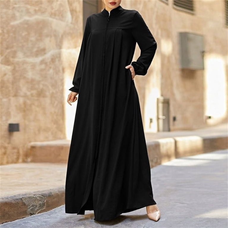 NARHBRG Womens Eid Mubarak Praying Clothes Plus Size Zipper Abaya Dress Muslim Islamic Dubai Kaftan Eid Ramadan Prayer Dress, Men's, Size: 3XL, Black NARHBRG Womens Eid Mubarak Praying Clothes Plus Size Zipper Abaya Dress Muslim Islamic Dubai Kaftan Eid Ramadan Prayer Dress, Men's, Size: 3XL, Black