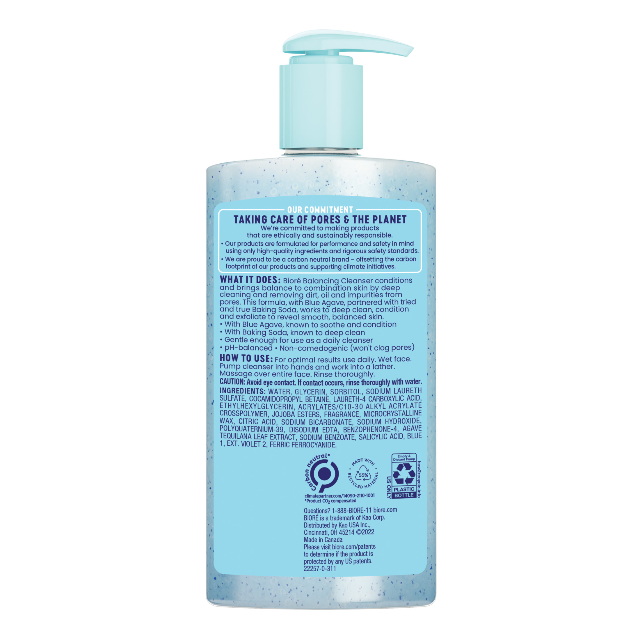 Biore Balancing Face Wash, PH Balanced Face Cleanser, Combination Skin, Cruelty Free 6.77 Oz - image 11 of 11
