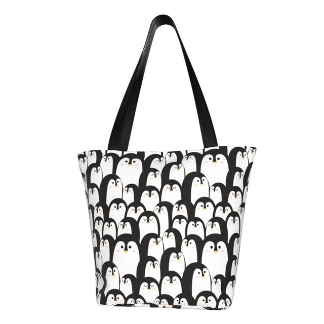 Balery Cartoon Penguin Bolsa de Hombro con Diseño, Bolsa Grande y Duradera, Bolsa Versátil para Compras
