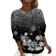 thumbnail image 1 of Ketyyh-chn99 T-Shirt pour Femmes Mode Blouse Ample Manches Longues Col Rond Tunique Ligne A Blouse Blanc,P, 1 of 5