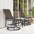 thumbnail image 4 of Resenkos Wicker Rattan Swivel Glider Chairs, High-Back, Steel Frame, Brown Set of 2, Perfect Outdoor Patio Seating,Brown, 4 of 11
