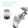 thumbnail image 5 of Compatible for Apple Watch Metal Strap 49mm 45mm 44mm 42mm, for iWatch Ultra 2/1 Stainless Steel Adjustable Butterfly Buckle Bracelet Wristband for iWatch Series 9 8 7 6 5 4 SE 3 2 1, Silver, 5 of 9