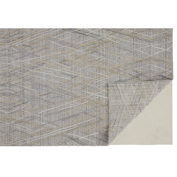4' X 6' Gray And Ivory Abstract Hand Woven Area Rug