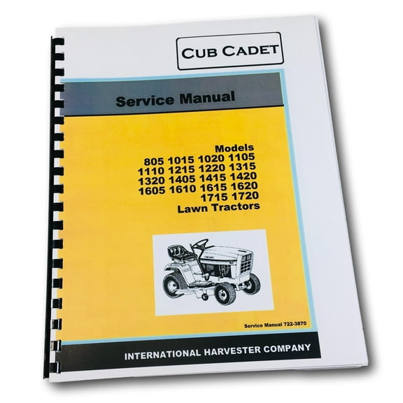 Cub Cadet 1610 1615 1620 Lawn Garden Tractor Service Manual Repair Shop