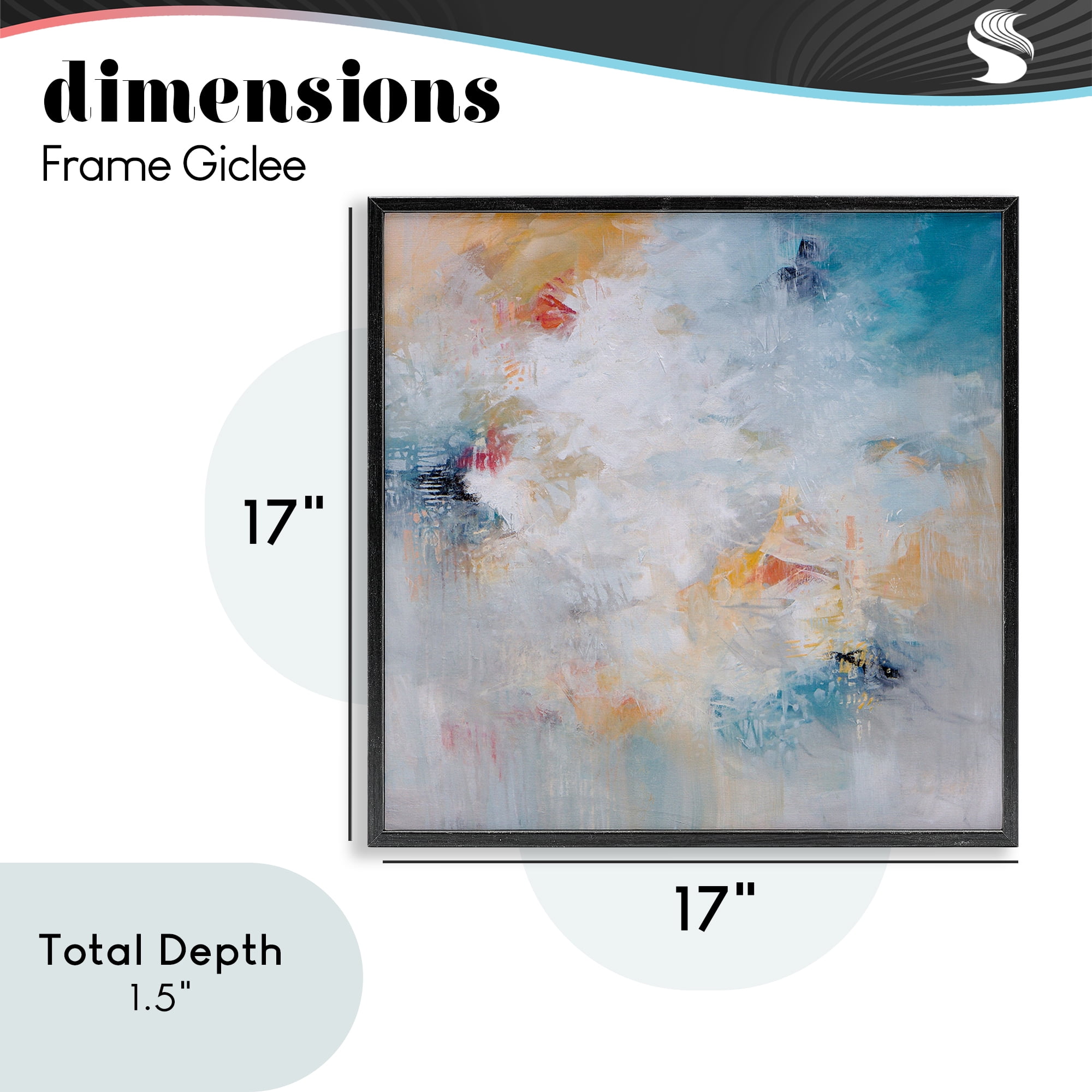 Veiled Dance Abstraction Black Framed Giclee Art, design by Karen Hale