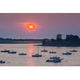 thumbnail image 2 of Bibikow, Walter 14x11 Black Ornate Wood Framed with Double Matting Museum Art Print Titled - New England-Massachusetts-Ipswich-sunrise over Great Neck, 2 of 4