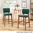 thumbnail image 3 of Noble House Marcos Modern 42" Wood Bar Chair, Set of 2, Dark Green, Walnut, 3 of 5