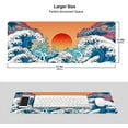 thumbnail image 2 of Vintage Japanese Ocean Wave Sunrise Gaming Mouse Pad XL, Extended Large Mouse Mat Desk Pad, Stitched Edges Mousepad, Long Mice Pad, 31.5 X 11.8 Inch, 2 of 6