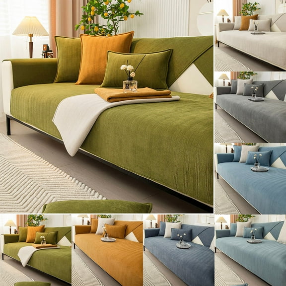 Herringbone Fabric Sofa Cover 70x90in – Pet and Stain Resistant Furniture , Machine Washable to Extend Sofa Life and Refresh Home