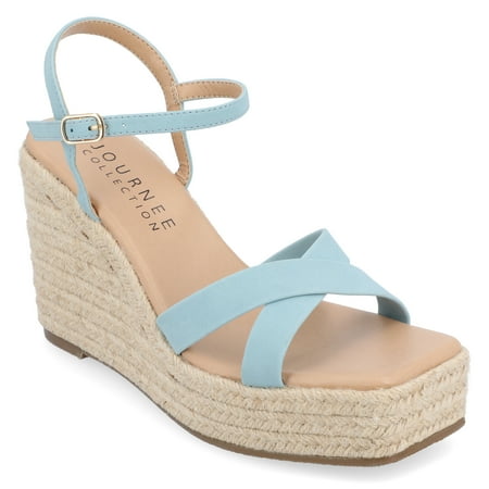 

Journee Collection Womens Raniya Tru Comfort Foam Espadrille Platform Wedge Sandals