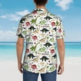 thumbnail image 3 of Lsque Dinosaur pattern Hawaiian Shirt for Men, Unisex Summer Beach Casual Short Sleeve Button Down Shirts-Large, 3 of 9