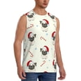 thumbnail image 2 of Bixox Men's Christmas Pug Dog Printed Shirt Sleeveless Fitness Tank Top-3X-Large, 2 of 7