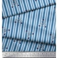 thumbnail image 2 of Soimoi Blue Poly Georgette Fabric Ring & Stripe Printed Fabric 1 Yard 52 Inch Wide, 2 of 3