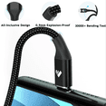 thumbnail image 3 of Short Nylon Braided Fast Charging Cable, Aioneus 2Pack 1ft Charging Cord Compatible with iPhone 14/13/12/11/iPad/AirPods, Black, 3 of 6