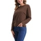 thumbnail image 4 of INSPIRAR CHIC Blusas de Punto de Manga Larga para Mujer, Top Suelto de Hombro Caído, Camiseta Blusa XL Café, 4 of 5