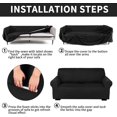 thumbnail image 3 of 3 Pcs Slipcover Set for Couch Furniture Covers for Sofa Loveseat Couch Arm Chair, Form Fit Stretch, Wrinkle Free, Furniture Protector(Black,Milk Silk Spandex), 3 of 14