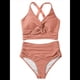 thumbnail image 3 of Conjuntos de Bikini Texturizados para Mujer, Trajes de Baño con Parte Superior y Cintura Alta. Rosa L, 3 of 8