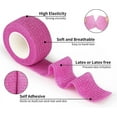 thumbnail image 4 of Bexikou 12 Pack 1 in x 5 Yards Cohesive Bandage, Self Adhesive Bandage Wrap, Elastic Self Adherent Wrap, Self Stick Vet Tape for Athletic, Wrist, Ankle, Knees, Pets (Mixed Colors), 4 of 7