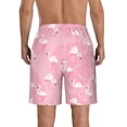 thumbnail image 3 of Disketp Men'S Swim Trunks Hawaiian Breathable Surf Beach Swimsuits Mesh Lining Beach Shorts With Pockets-Pink Flamingos And Flowers, 3 of 9