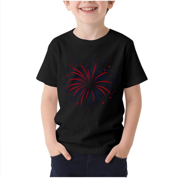 Afuyipoi Kids Independence Day T-shirts,Short Sleeve Crew Neck 4th of July US 250 Years Tees Black 10-11T