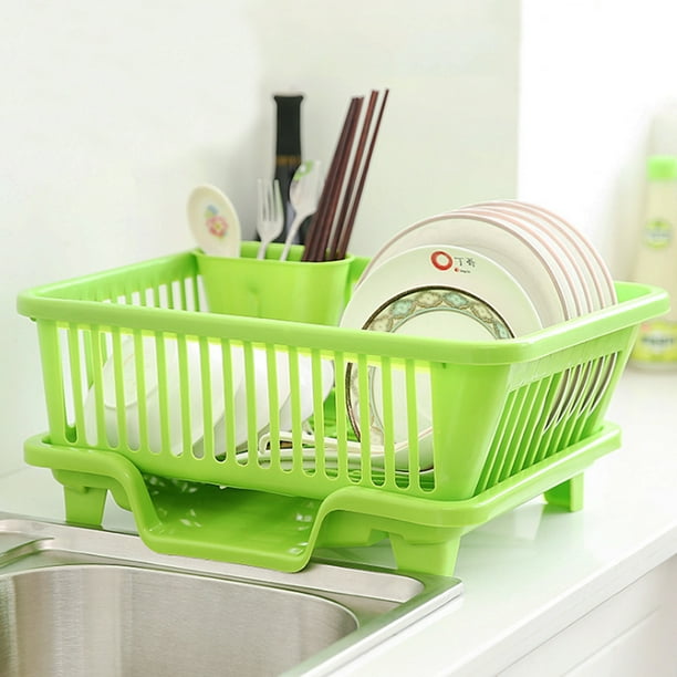 Plastic Draining Rack Kitchen Storage Shelf Basket Utensil Drainer