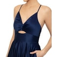 thumbnail image 3 of Blondie Nites Juniors Navy Cutout Open-Back Ball Gown Dress, 3 of 3