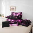 thumbnail image 5 of Homewish Glitter Pink Butterfly Bedding Comforter Set 7pcs for Teens, Valentines Day Queen Bedding Sets, Modern Fashion Sequin Print Reversible Queen Sheet Sets, Breathable Home Decor, 5 of 7