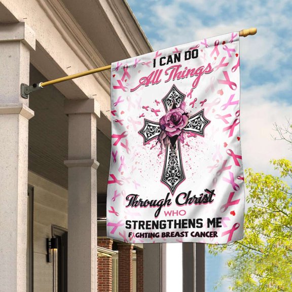 Flagwix Breast Cancer Decoration, Fighting Breast Cancer Flag - House Flag (30x40 in)
