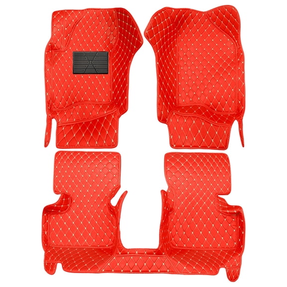 Leadwolf Car Floor Mats for Jeep for Freelander 2009-2017 Waterproof Dirt-Resistant Floor Liners Carpet, Full Set Red