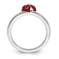 thumbnail image 2 of 925 Sterling Silver Stackable Expressions Red & Black Enamel Ring Size: 10; for Adults and Teens; for Women and Men, 2 of 5