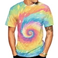 thumbnail image 2 of LIIPEE Men T Shirts Casual Summer Crew Neck Short Sleeve Spiral Stripe Printed Tie Dye Colorful T Shirt Male Fashion Comfortable Breathable Soft Daily Tee Tops,XXL, 2 of 3
