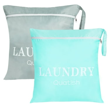 Quatish Travel laundry bags, 2 Pack 21 "W x 23" L Portable Wet Bag Dirty Clothes Travel Bag, Washable and Small Laundry Bag with Handles, Travel Size Toiletries for Gym, Camping