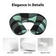 thumbnail image 4 of Travel Pillow Memory Foam, Head Neck Support Airplane Pillow For Traveling, Car, Home, Travel Neck Flight Pillow 12 Inches Paleturquoise Buffalo Plaid Check Tartan Scotland_1, 4 of 8