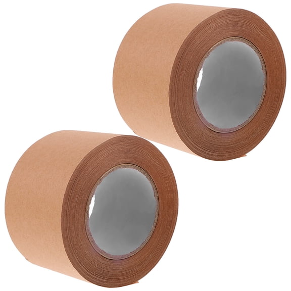 LULULION 2 Rolls of Brown Kraft Paper Roll Tape Light Brown for Sealing and Simple Design