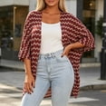 thumbnail image 2 of Cmfcve Womens Plus Size Kimono Cardigans Striped Open Front 3/4 Sleeve Shirts Lightweight Casual Cover Up Tops, 2 of 7