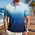 thumbnail image 2 of Sorvello Polo Shirts for Men Short Sleeve Button Down Collar Gradient Shirts Moisture-Wicking Athletic Men's Golf Polo Shirt Blue L, 2 of 7