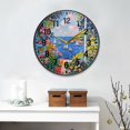 thumbnail image 2 of Yayeee Wall Clock Battery Operated 9.5" Silent Quartz Non-Ticking for Living Room Decor, Pink Floral Window, 2 of 8