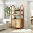 thumbnail image 3 of Sasha Modern Arched Bookshelf Cabinet with Reeded Doors, English Oak, 3 of 16