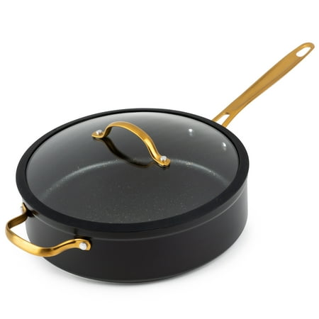 Thyme & Table Nonstick 12-Piece Cookware Set, Black & Gold