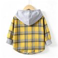 thumbnail image 5 of WQNVRNR Toddler Boys Hooded Shirt Jacket Long Sleeve Casual Button Down Plaid Print Lightweight Casual Outerwear Yellow 8, 5 of 5