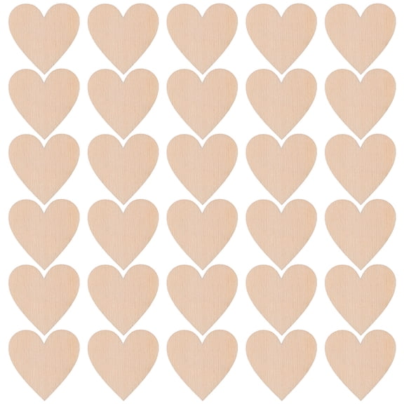 HEMOTON 300Pcs Wooden Heart Shapes Wooden Embellishments Unfinished Wooden Craft Tags