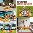 thumbnail image 4 of Red Aqua Stripe Outdoor Rug for Patio/Deck/Porch, Non-Slip Large Area Rug 5 x 7 Ft, Country Abstract Art Colorful Striped Indoor Outdoor Rugs Washable Area Rugs, Reversible Camping Rug Carpet Runner, 4 of 8
