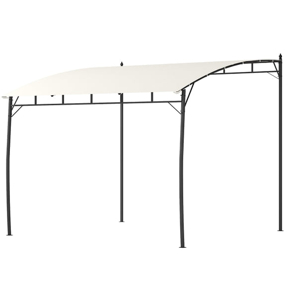 Homiyad 10' x 10' Outdoor Pergola Gazebo, Garden Sun Shade Shelter with Metal Frame for Porch, Patio, Deck, Backyard, Cream