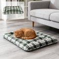 thumbnail image 4 of Cama Cálida y Gruesa para Perros y Gatos En Invierno | Nido de Pana para Mascotas (Tamaño Mediano/Pequeño) | Cojín Lavable, Antideslizante y Antimanchas | Doble Cara a Cuadros Verdes y Grises | Colch, 4 of 6