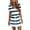 Dark Blue, variant on Womens Short Sleeves Dress Summer Causal Striped Dresses for Women Drawstring Waist Sundresses with Pockets S-3XL