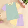 thumbnail image 2 of Size 6 Girls Clothes Toddler Girl's 2 Piece Summer Outfits Short Sleeve Tee Tops and Floral Print Shorts Set, 2 of 4