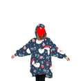 thumbnail image 2 of goowrom Family Cartoon Digital Printing Lamb Wool Warm Hooded Blanket, 2 of 9