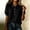 Black, variant on Women's Cotton Linen Peter Pan Collar Blouse, Puff Short Sleeve Button Down Casual Summer Tops, Loose Fit Ladies Shirts for Daily Wear S-3XL Blue