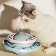 thumbnail image 3 of Cat Turntable Toy Interactive Funny Feather Circular Turntable Kitten Toys for Cats Kittens Purple Blue, 3 of 5